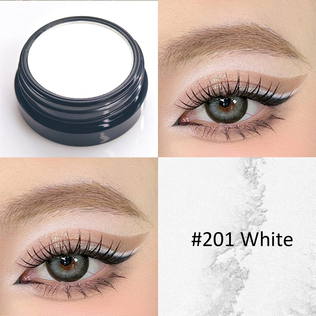 Erinde White Matte Eyeshadow Palette, Single White Pressed Powder Eye Shadow, Ultra-Blendable, Pigmented Color, Long Lasting, Halloween Blood Makeup Base, Cruelty-Free & Vegan