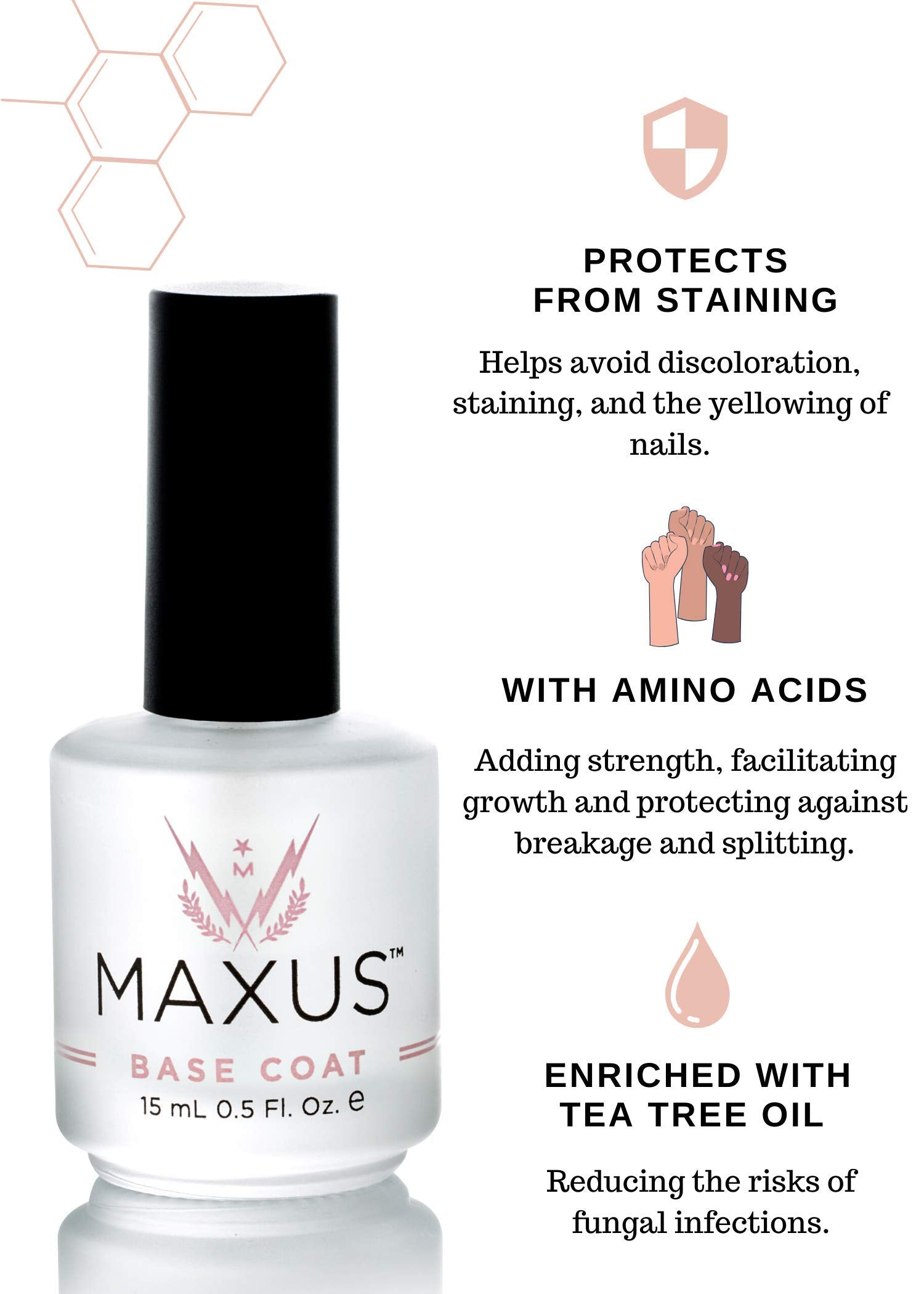 Maxus Nails Strengthening Base Coat, 0.5 Oz