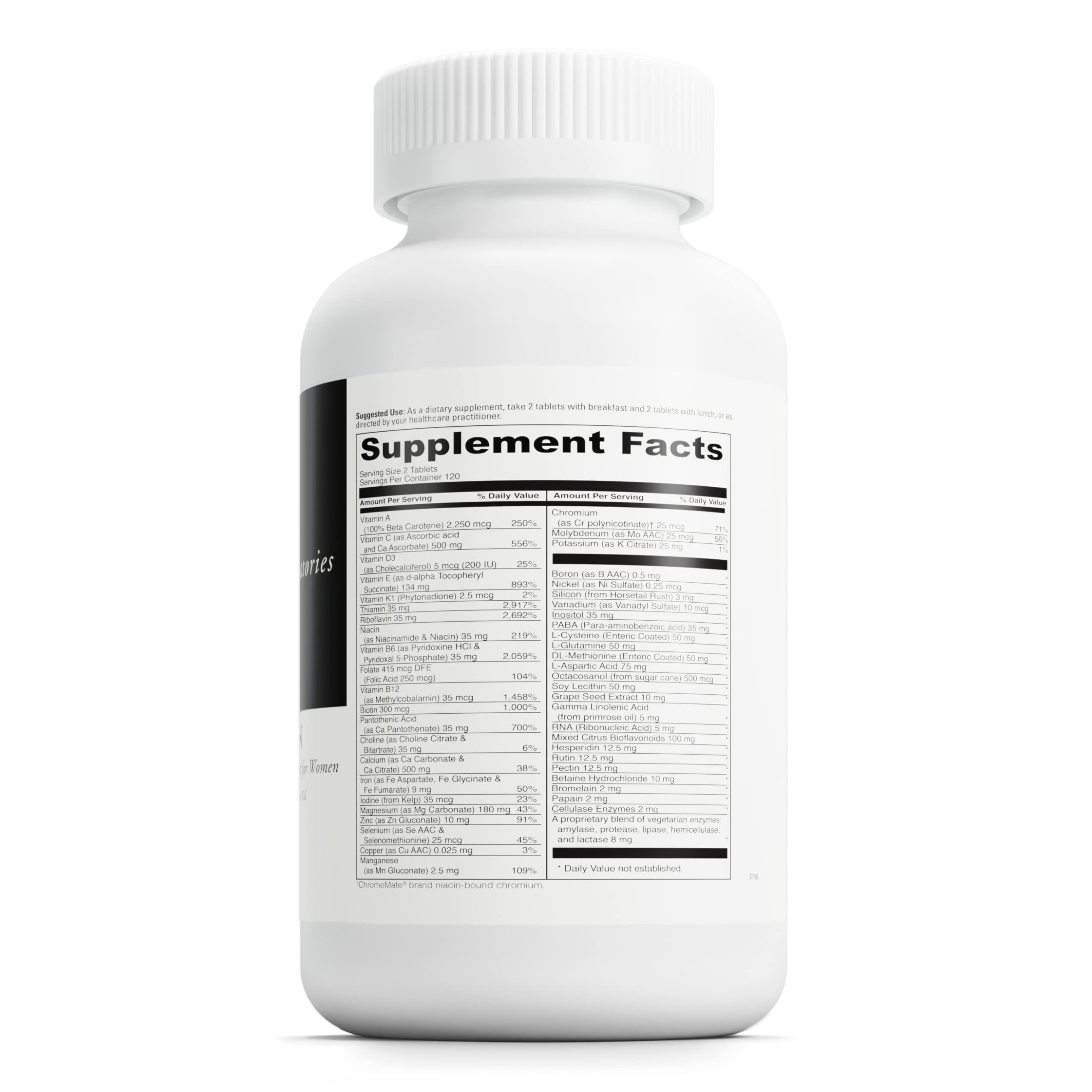 DAVINCI Labs Spectra Woman - Dietary Supplement to Support Bone Health and Women's Needs - with Vitamins, Minerals, Calcium, Beta Carotene, L-Cysteine, Grape Seed Extract, and More - 240 Tablets