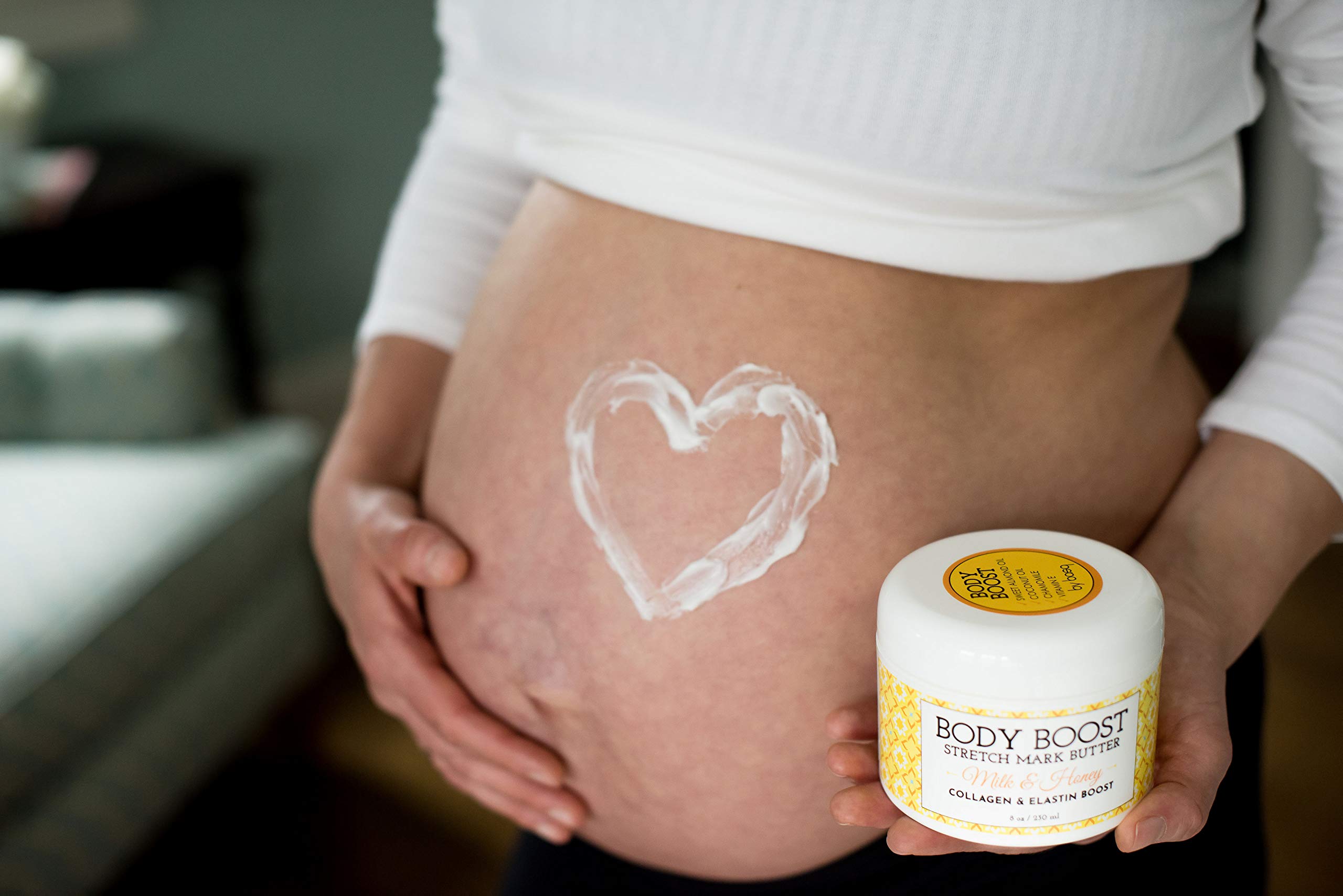 Body Boost Milk & Honey Stretch Mark Butter 8 oz.- Pregnancy and Nursing Safe Skin Care
