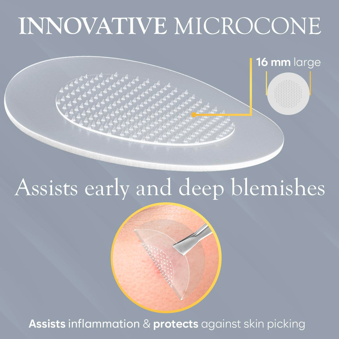 BLOOMORA Microdart Acne Patch, Zit Patches for Cystic Acne Overnight Care, Cystic Acne Coverage, Pimple Patches Microdart Technology - Salicylic & Hyaluronic Acid (12 Count)