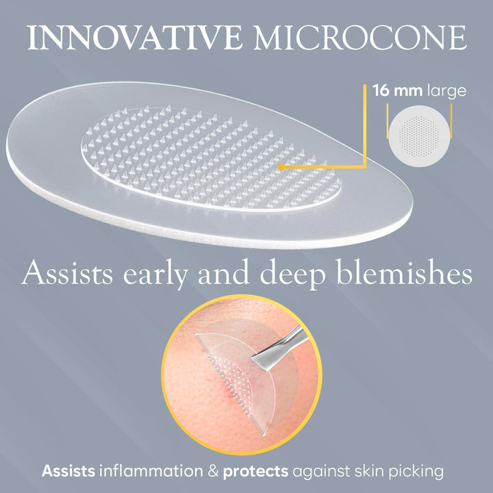 BLOOMORA Microdart Acne Patch, Zit Patches for Cystic Acne Overnight Care, Cystic Acne Coverage, Pimple Patches Microdart Technology - Salicylic & Hyaluronic Acid (12 Count)