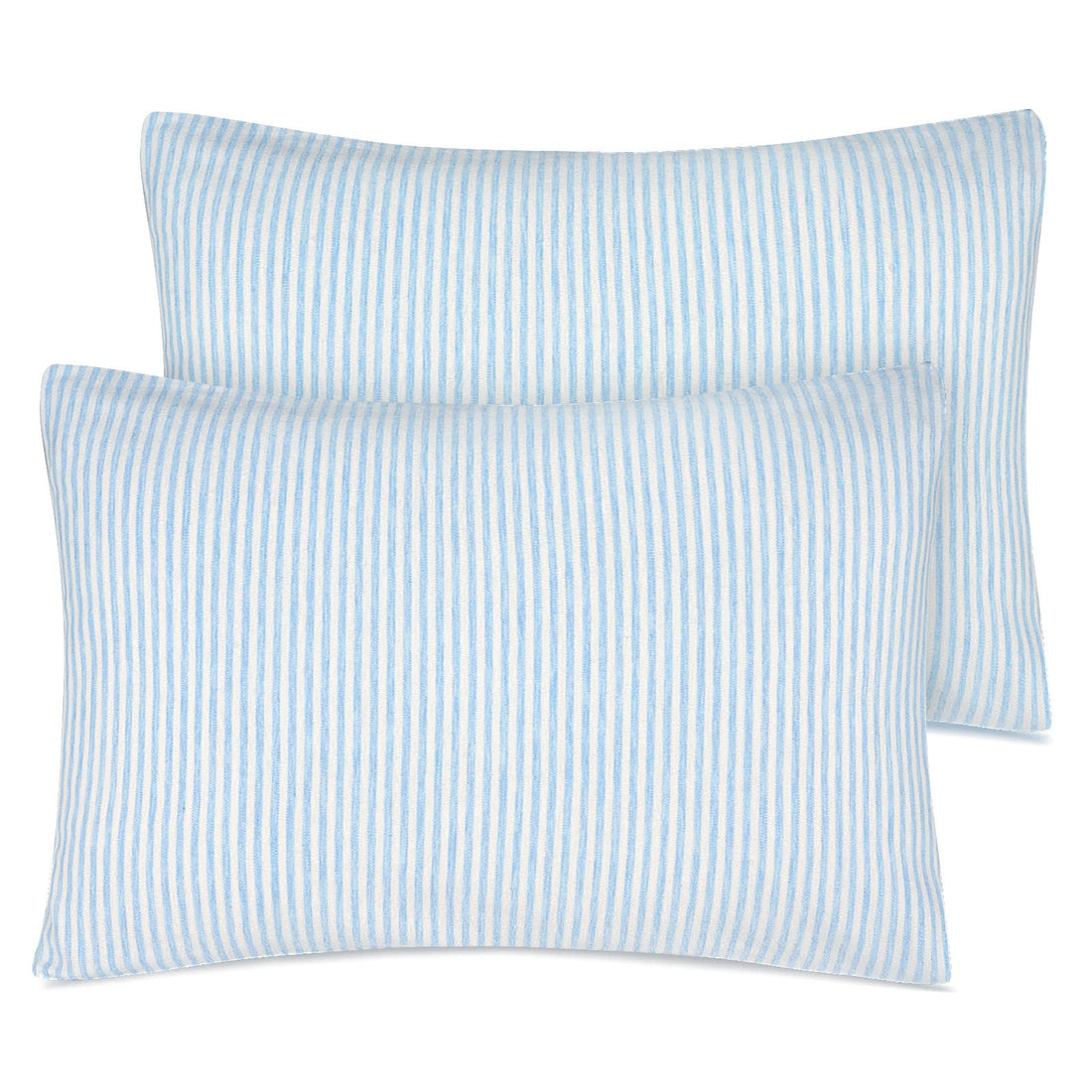 Zenssia Organic Cotton Toddler Pillowcase/Travel Pillowcase Pack of 2 Set 13x18 Inches with Envelope Closure - Soft & Breathable Baby Pillow Case Cover Blue Stripe