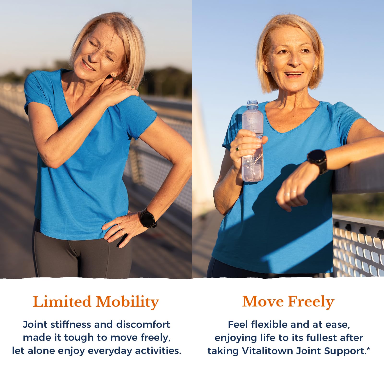 Vitalitown Glucosamine Chondroitin MSM, Joint Support Supplement, Turmeric, Collagen, 11-in-1 Joint Health Formula, Glucosamine Sulfate 1500 mg, No Shellfish, Joint Flexibility & Comfort, 180 Caps