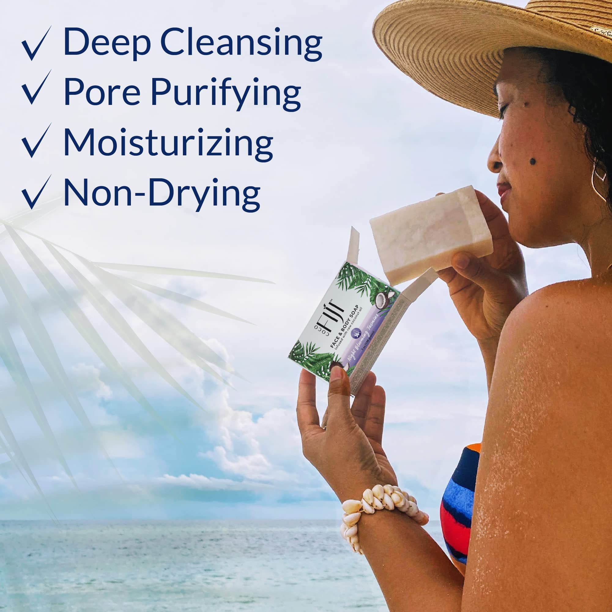 Organic Bar Soap, Night Blooming Jasmine 7 Oz by Organic Fiji