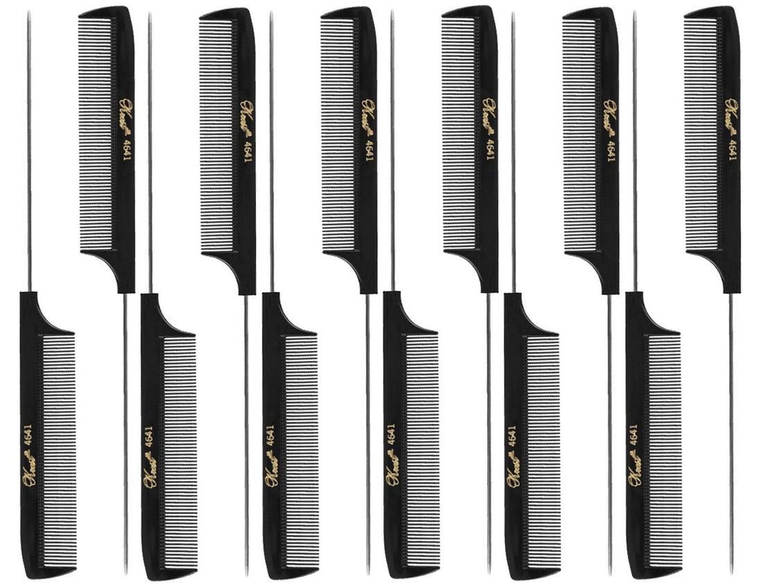 Krest 8 1/2 Weaving Foiling Fine Rattail Comb (12 Pack) 12 x SB-K4641-BLK