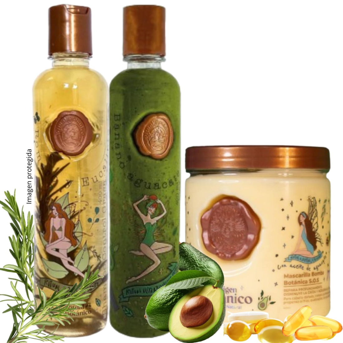 RITUAL BOTANICO KIT 3 Crecimiento Acelerado Ultra Reparador S.O.S Origen Botánico: Shampoo de Romero, Mascarilla Bomba Capilar, Acondicionador Intensivo PLEX (+ OBSEQUIO)