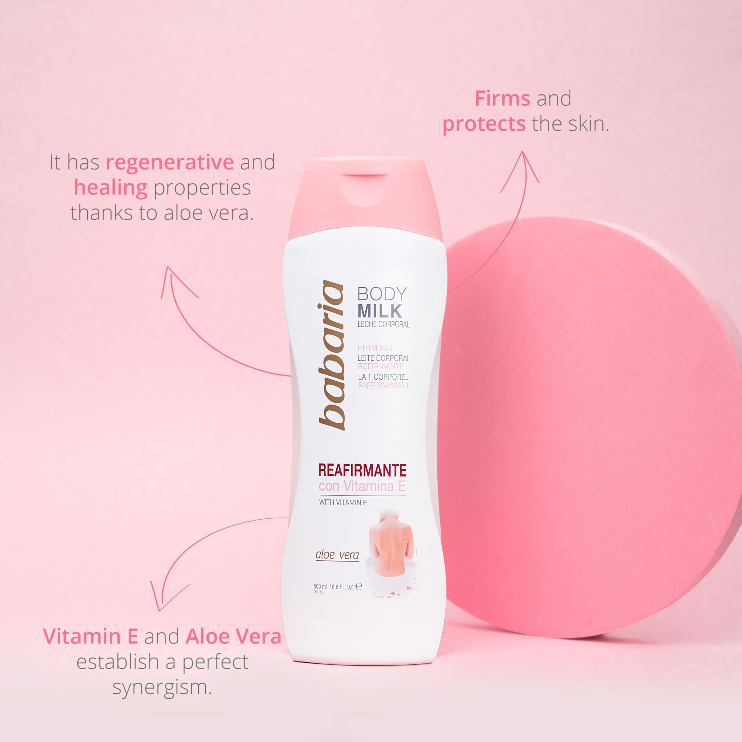 Babaria Aloe Vera Firming Body Care With Aloe Vera (Firming Bodymilk with Vitamin E) 17 oz