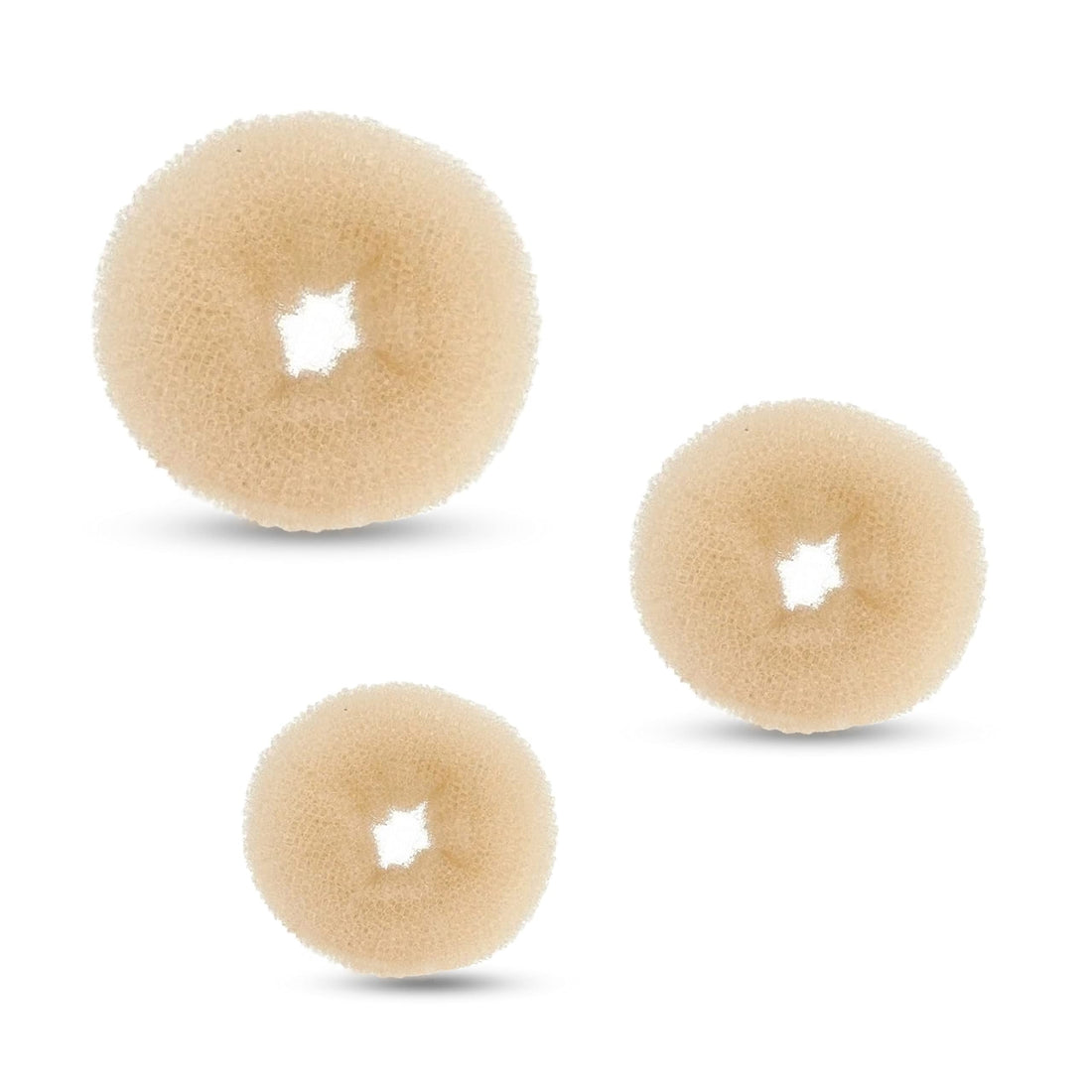 Beaute Galleria Bundle 3 Pieces Mini Hair Donut Ring Style Bun Maker For Kids Beige Color