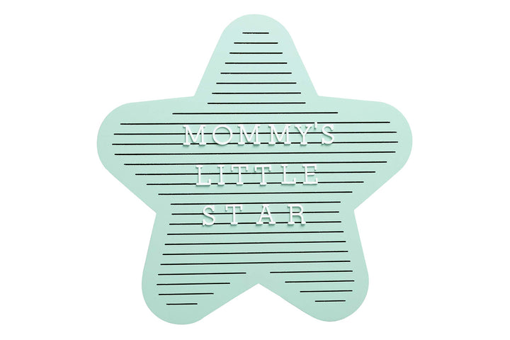 Pearhead Star Shaped Wooden Letterboard Set, Gender-Neutral Baby Keepsake Photo Prop, Mint Green