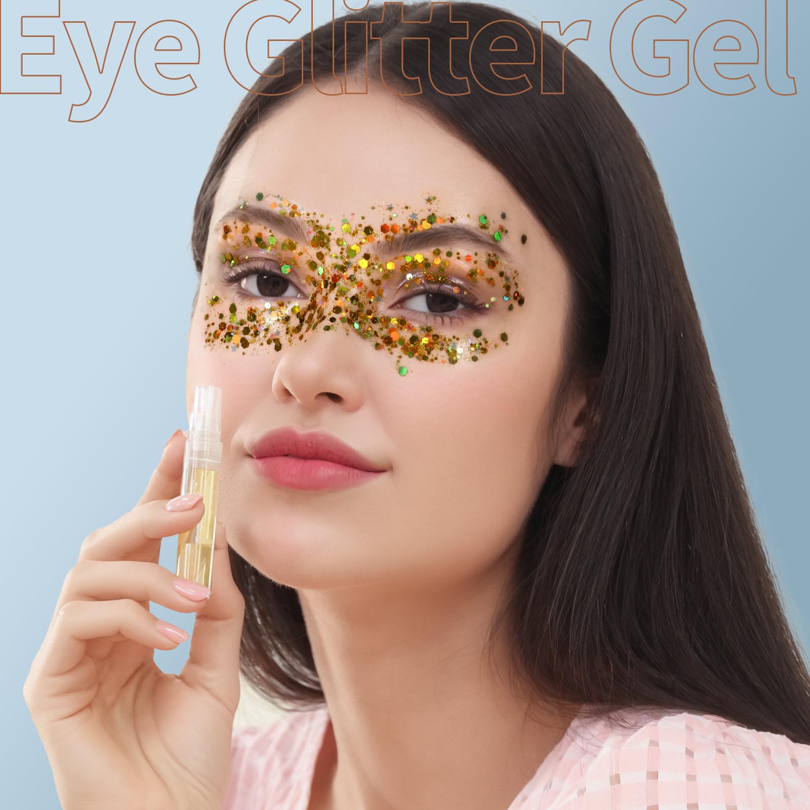 FANDAMEI 6 Colors Face Glitter Gel+ 4PCS Glitter Freckles. Body Hair Glitter. Face Speckles, Makeup Patches.