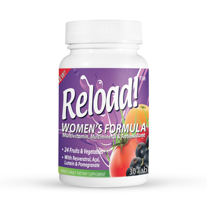 Reload! for Women, All Natural, Multivitamin, Multimineral, and Antioxidant with 24 Fruits and Vegetables as Well as Biotin for Hair, Skin, and Nails. 1 Month Supply.
