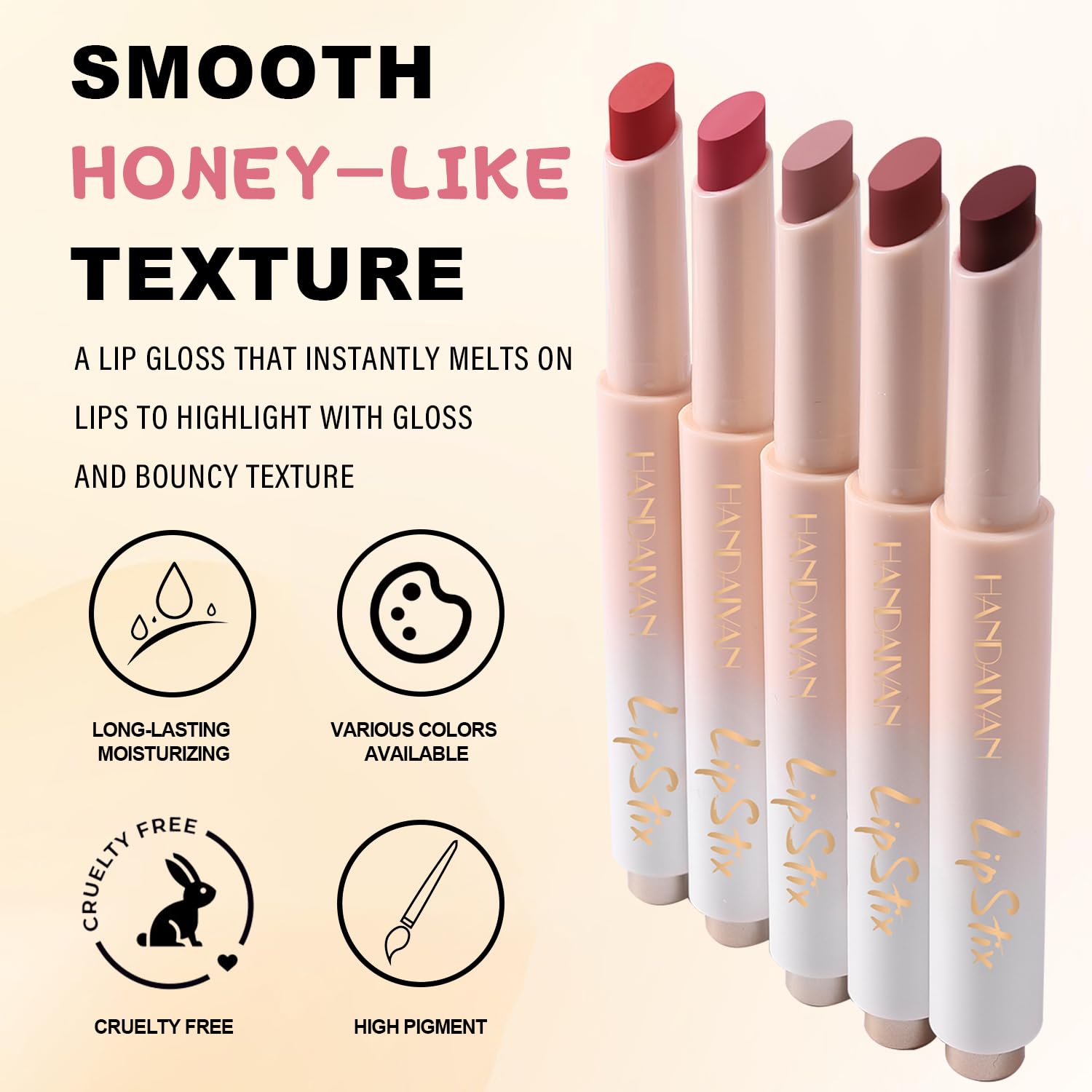 YU KUI LX Lip Balm Click Slick, Honey Melting Lip Glow Oil, Moisturizing and Long-lasting Lip Plumper, Non Sticky Lipstick with Coconut Oil (01 Tomatoes)