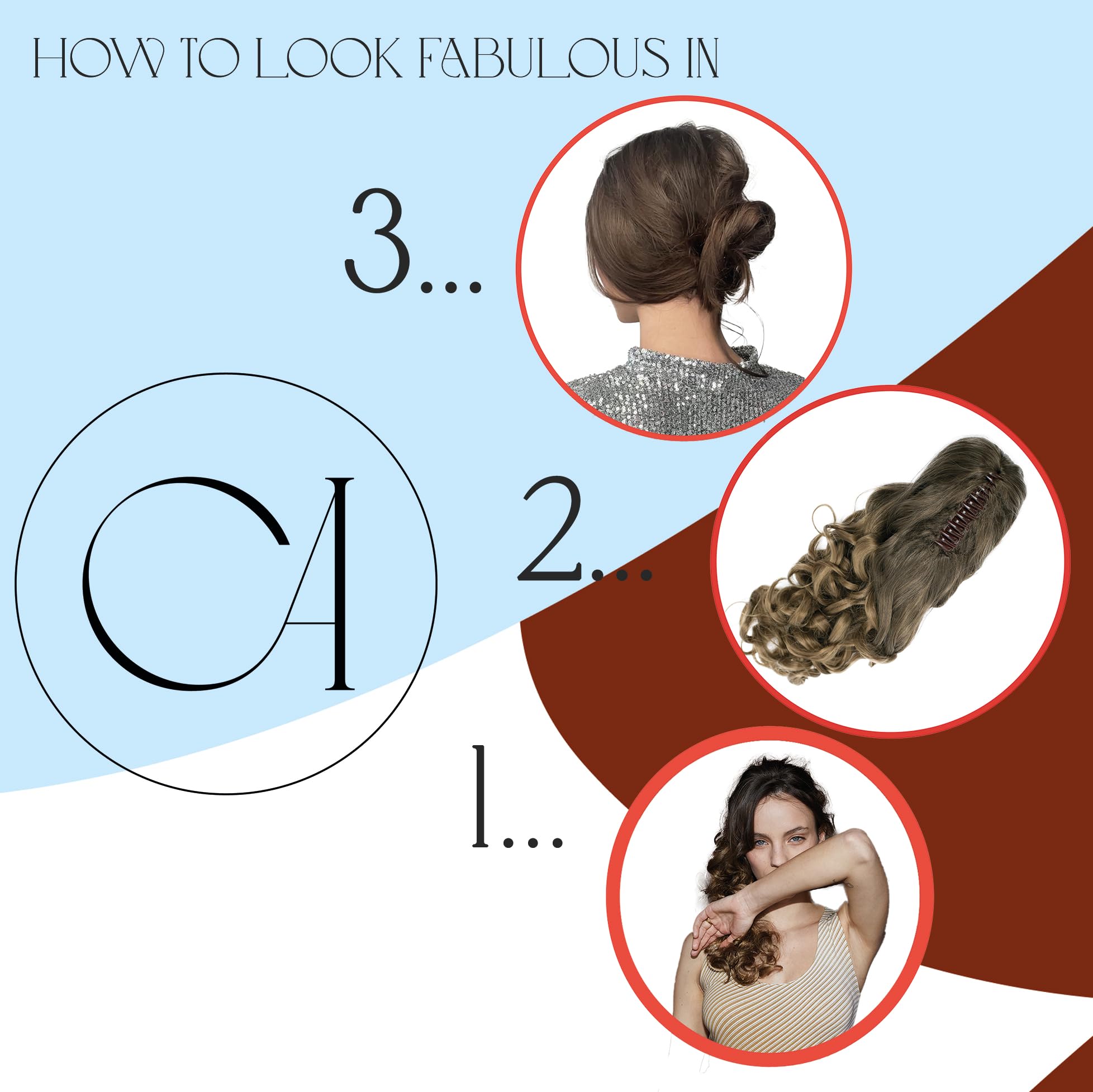 brown mix #33/27 H57 : PRETTYSHOP 24 Hair Piece Pony Tail Extension Very Long & Voluminous Curly Or Wavy Heat-Resisting H57