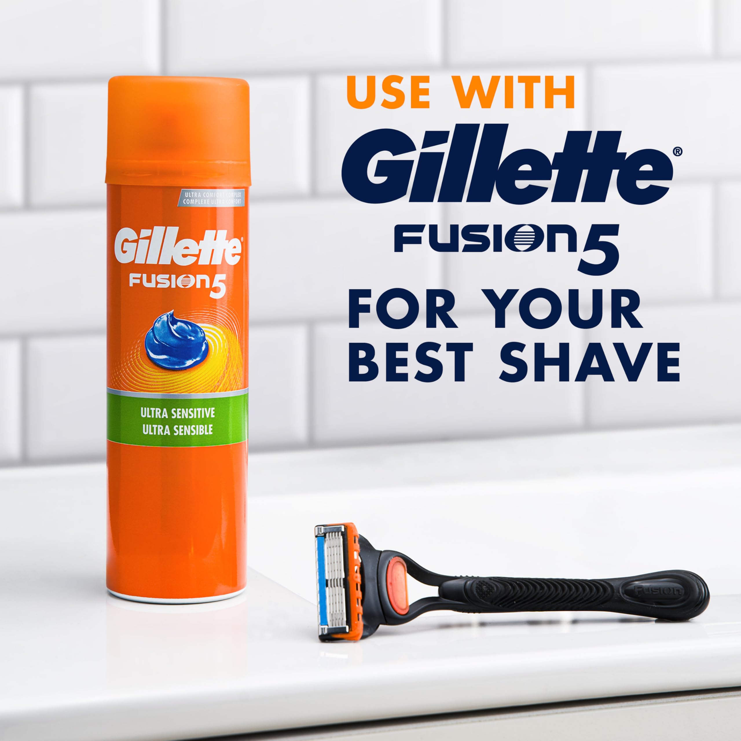 Gillette Fusion Shave Gel, Hydra Gel, Ultra Sensitive, 7 Ounce, 6 count