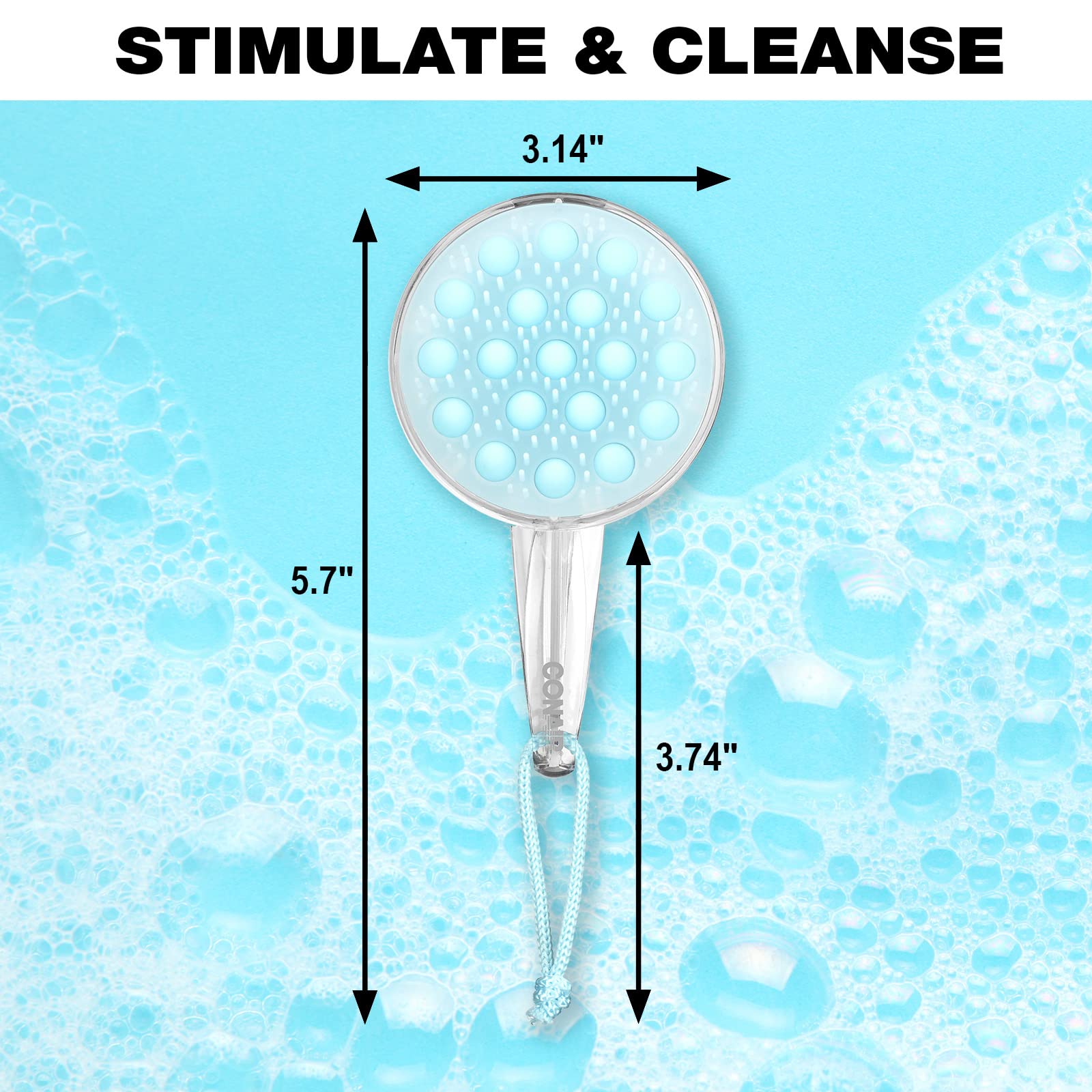 Conair Detangle & Go Shower Massage Hair Brush with Light Blue Silicone and Detangling Bristles, 1 Count