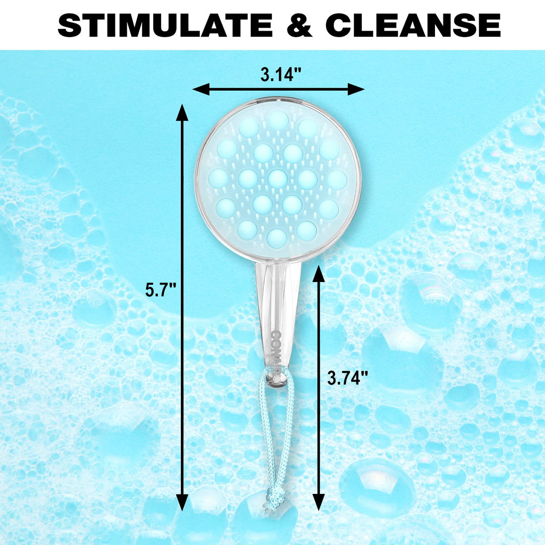 Conair Detangle & Go Shower Massage Hair Brush with Light Blue Silicone and Detangling Bristles, 1 Count