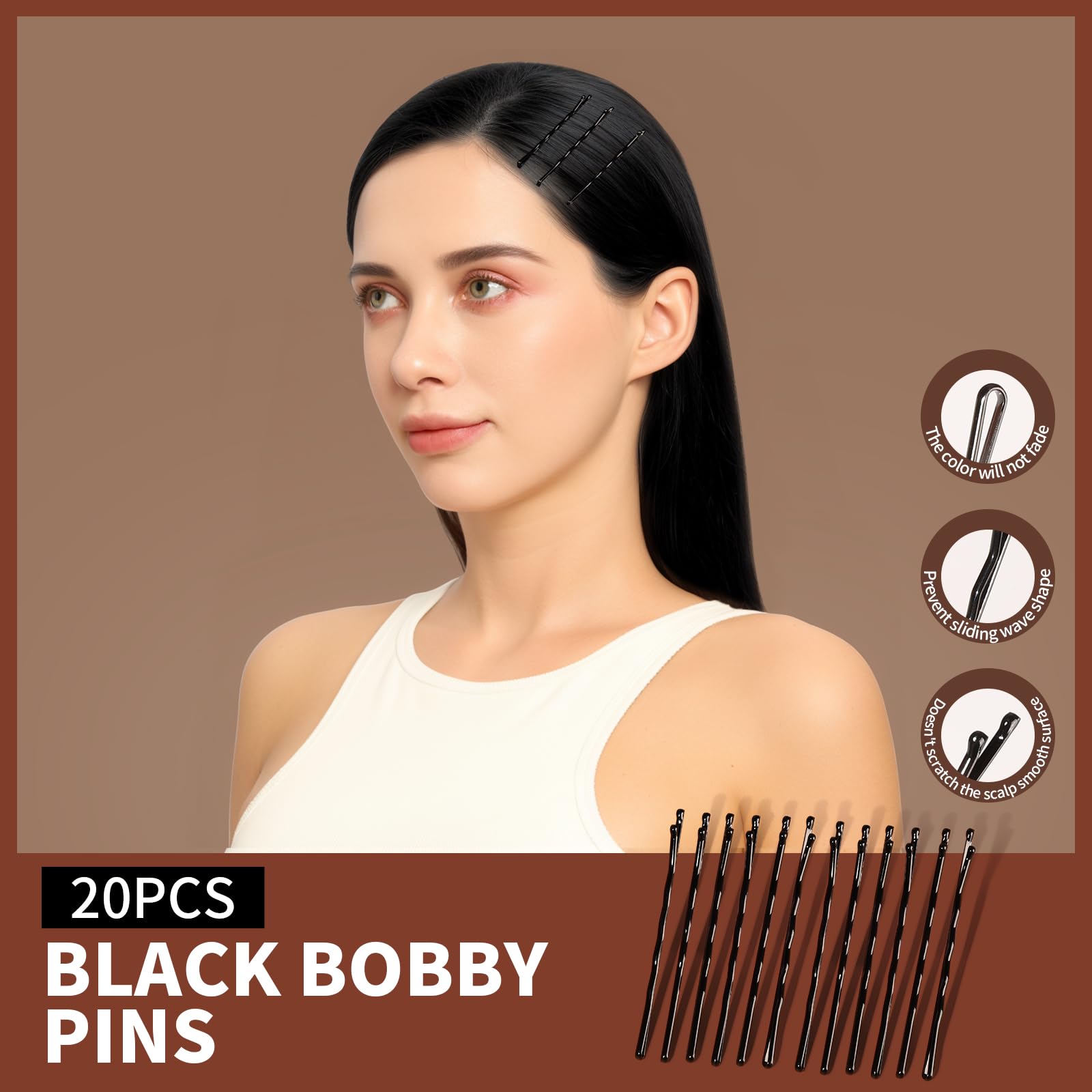 Teenitor Hair Accessories Kit for Woman & Girls: 500pcs Elastic Hair Bands; 30pcs Ponytail Holders, Black Seamless Thick Hair Bands; 40pcs Bobby Pins, Clear & More