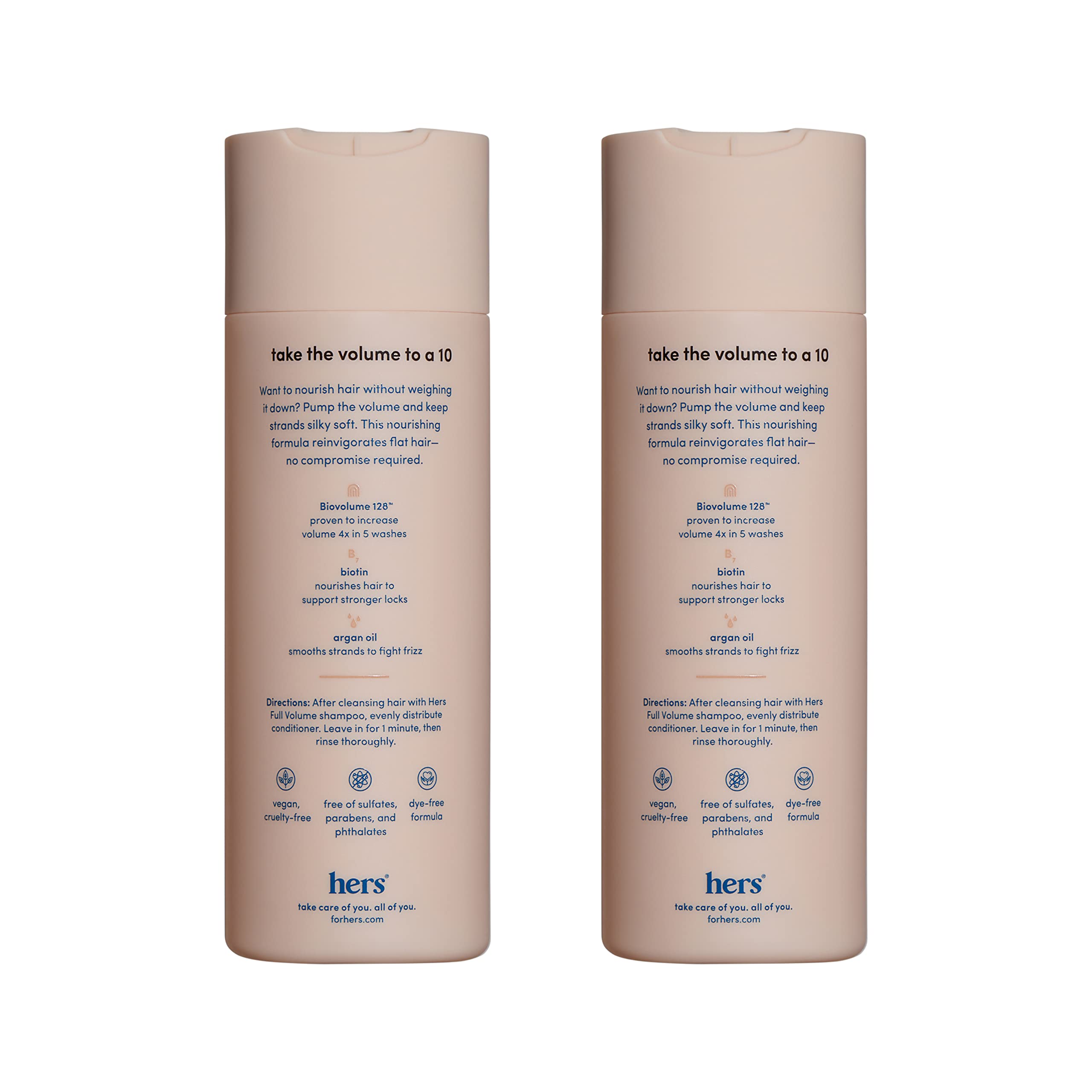 Hers Full Volume Conditioner 2 Pack - Volumizing Conditioner for Women - Citrus Spice - Women's Natural Conditioner - Moisturizes, Adds Shine & Bounce - 2 x 6.4 fl oz Bottles