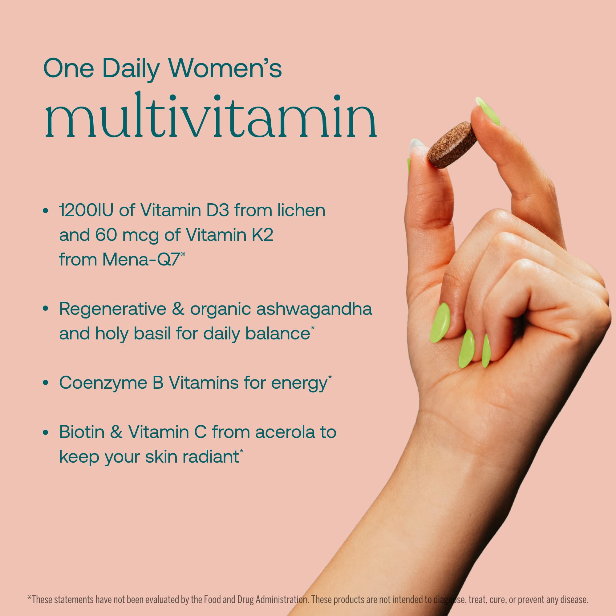 True Grace One Daily Women’s Multivitamin Fermented Minerals, Organic Adaptogens & Mushrooms Whole Body Balance, Immune, Energy, Beauty Support - Non-GMO, Gluten Free, Soy Free - 30 Vegan Tablets