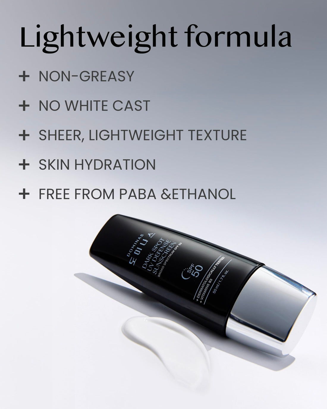 Tone Correction Korean Sunscreen (1.7fl oz) - No White Cast, Non-Greasy, SPF 50 UV Defense Hydrating Sunblock, Lightweight Protection Sunblock for Face & Body. Korean Skin Care. Niacinamide, Panthenol