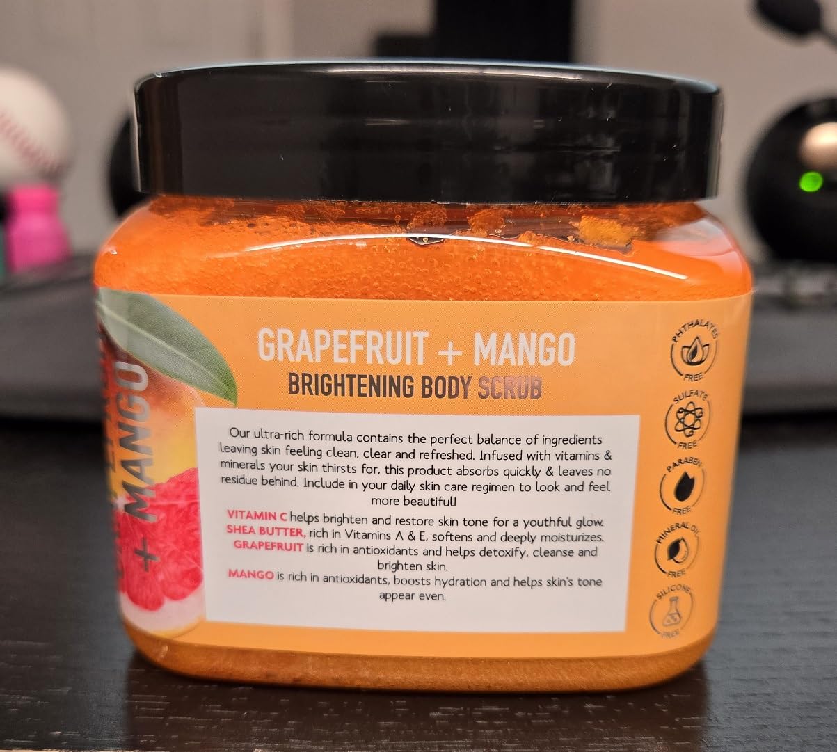 The Spathecary Grapefruit + Mango Brightening Body Scrub, 21 oz, Ultra Hydrating and Exfoliating Scrub for Nourishing Essential Body Care
