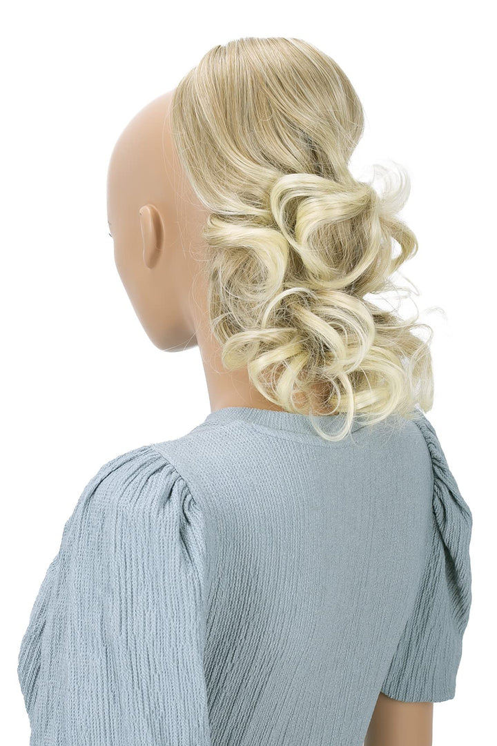 PRTTYSHOP Hair Piece Pony Tail Extension Draw String Voluminous Curly Heat-Resisting 14 blonde mix # 28T613 PH210