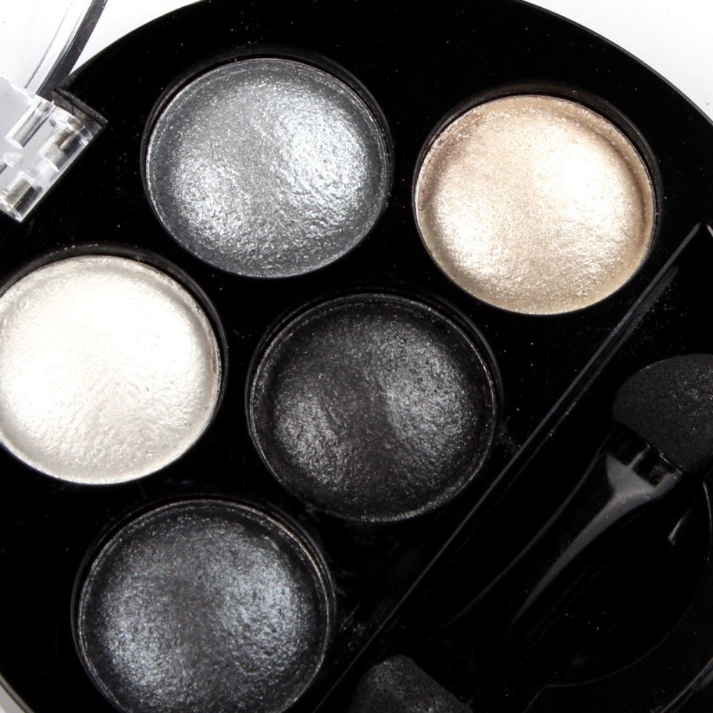 Mallofusa 5 Colors Eye Shadow Powder Metallic Shimmer Eyeshadow Palette (Galaxy Silver) 4.7oz by Mallofusa