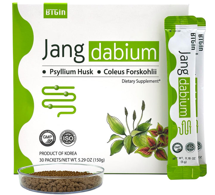 Psyllium Husk Fiber,Coleus Forskohlii,Fish Collagen Supplement for Digestive Health, Weight Management Colon Cleanse, Jangdabium 30 Packets