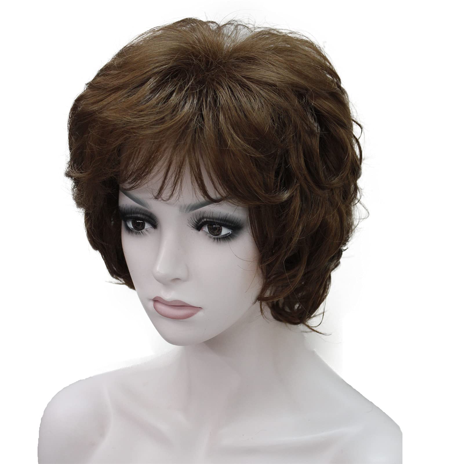 Wigingway #30: Wiginway Ladies Wigs Short Wavy Bob Wigs For Women Synthetic Capless Full Wig 9 Colors