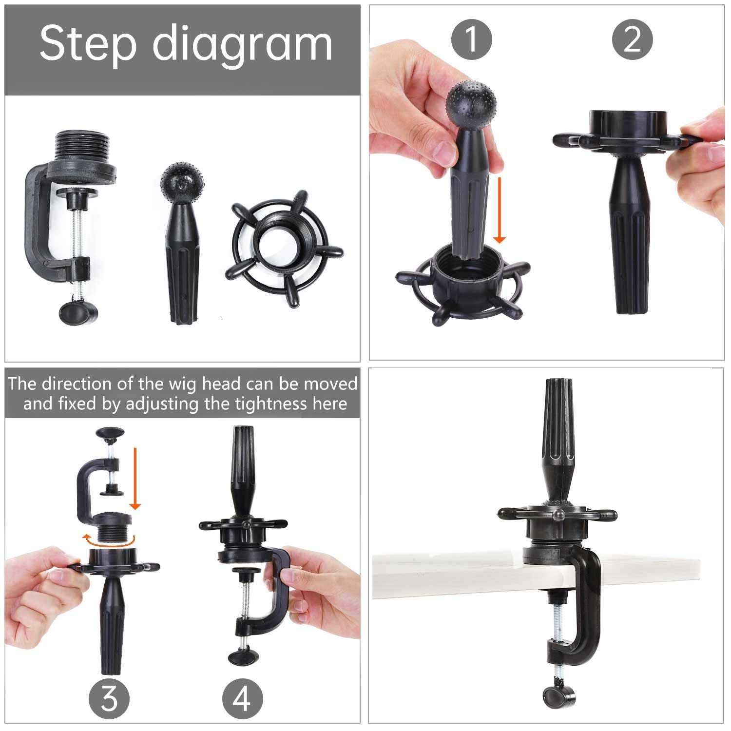 ZGCYSMHT 23 Inch Wig Head Cork Canvas Block Head Mannequin Head With Stand for Making Wigs (21Inch-24Inch)