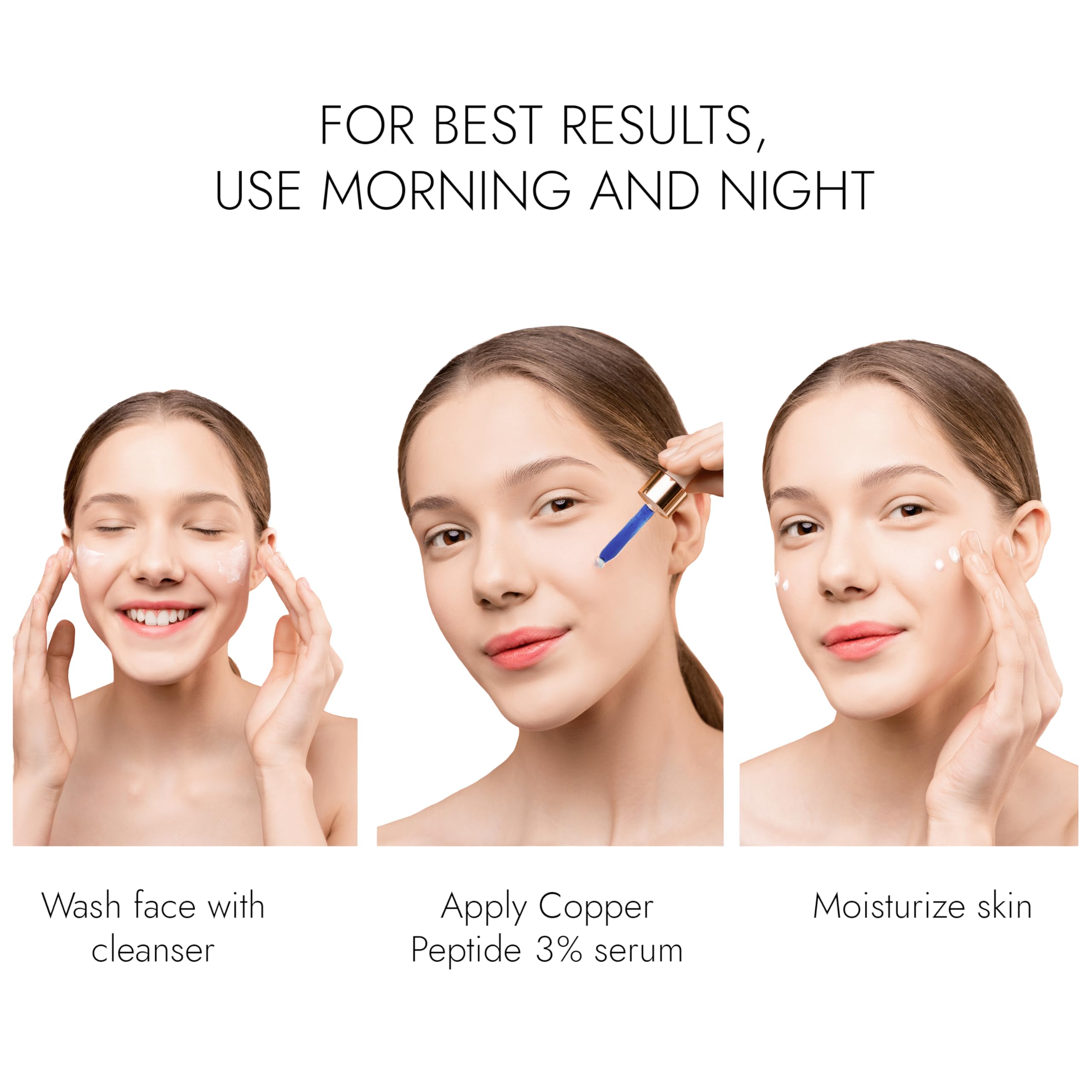 Copper Peptides Serum For Face - Strongest Available - Copper Peptide 3% - Powerful Anti-Aging Formula to Hydrate Skin, Reduce Wrinkles and Plump - 1.0 oz