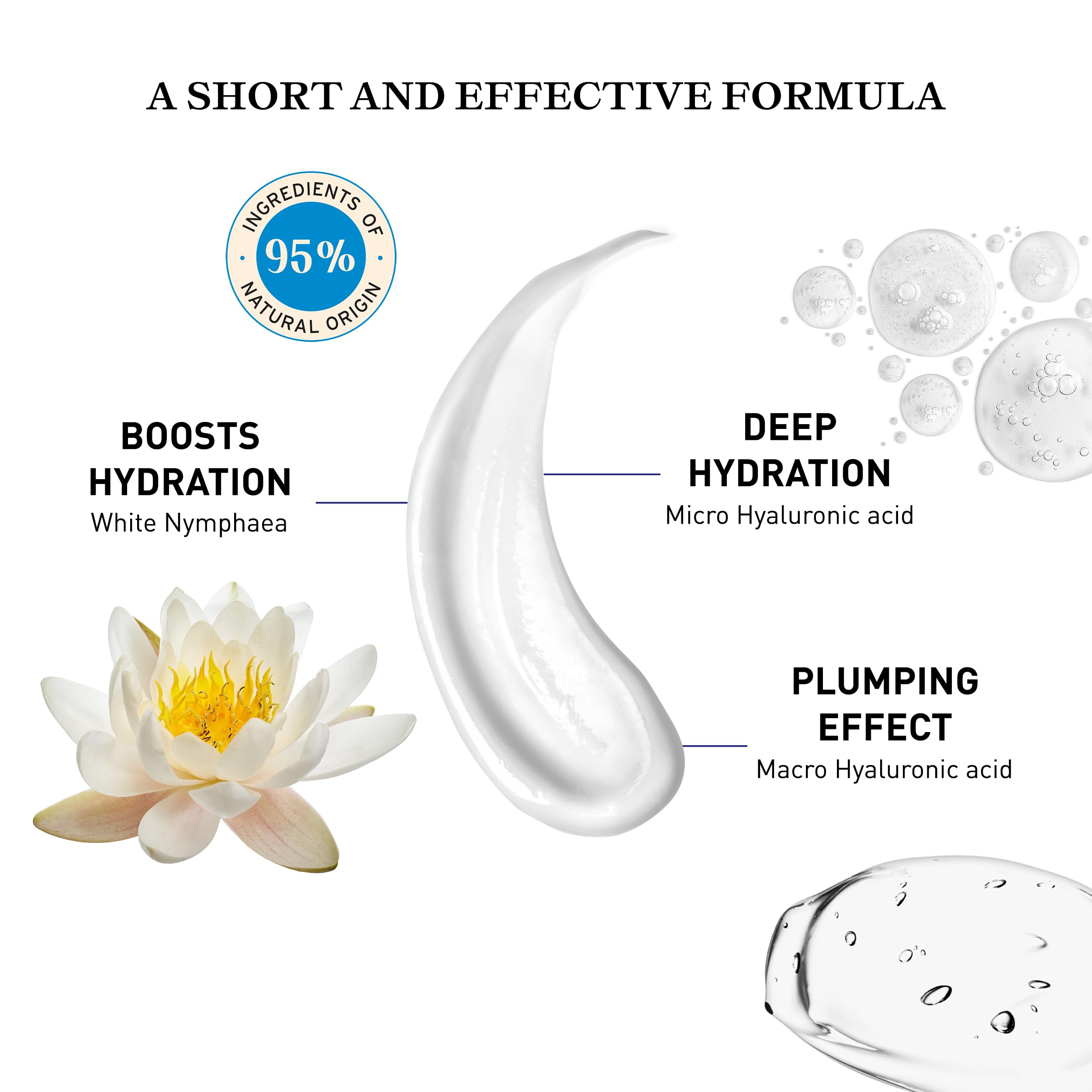 Embryolisse Hydra-Cream Light Moisturizer, Refreshing Gel Cream with Hyaluronic Acid & White Water Lily Extract, for Normal to Combination Skin, 1.35 Fl Oz