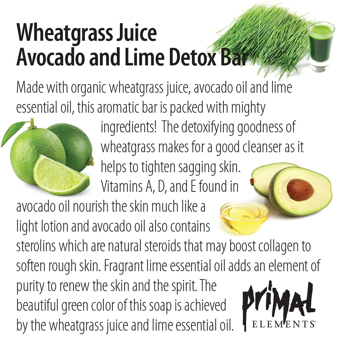 Primal Elements Loaf Soap, Wheatgrass Avocado and Lime, 80 Ounce