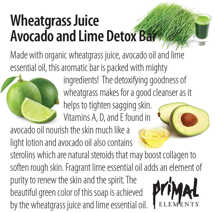 Primal Elements Loaf Soap, Wheatgrass Avocado and Lime, 80 Ounce