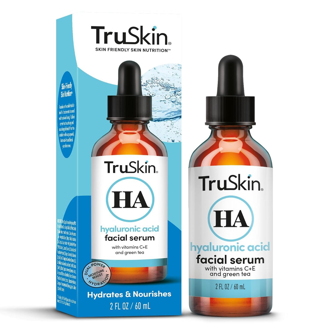 TruSkin Hyaluronic Acid Serum for Face + 7 Ultra Hydrating Ingredients – Best Face Serum for Moisturizing, Visibly Plumping Skin & Smoothing the Look of Fine Lines, 2 fl oz