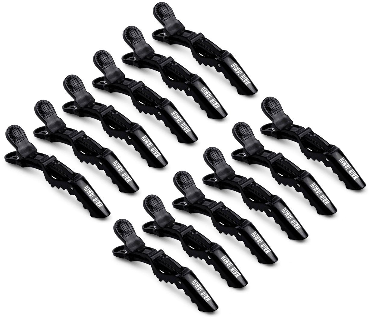 Hair Tamer Croc Hair Styling Clips, Black, 12 Pack