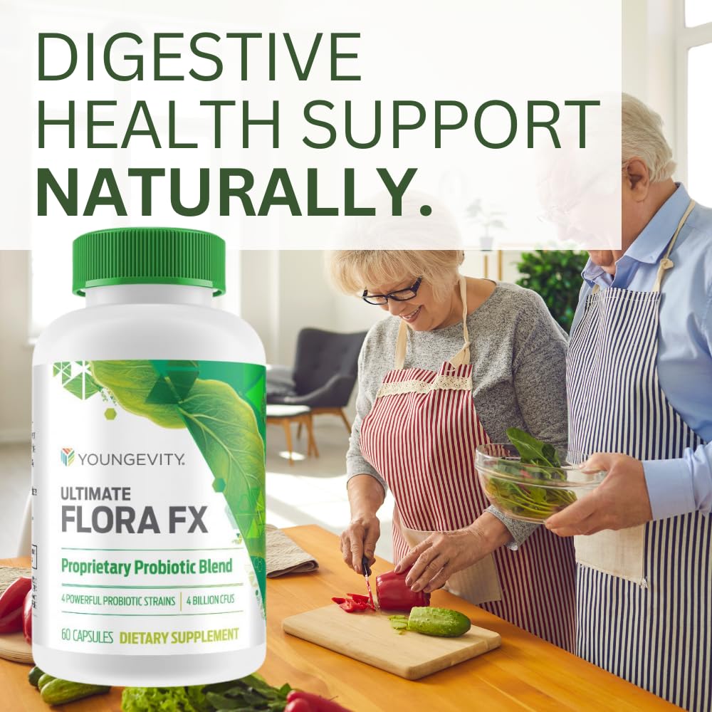 Youngevity Ultimate Flora FX Probiotic Supplement - 4 Bottles 60 Capsules Per Bottle