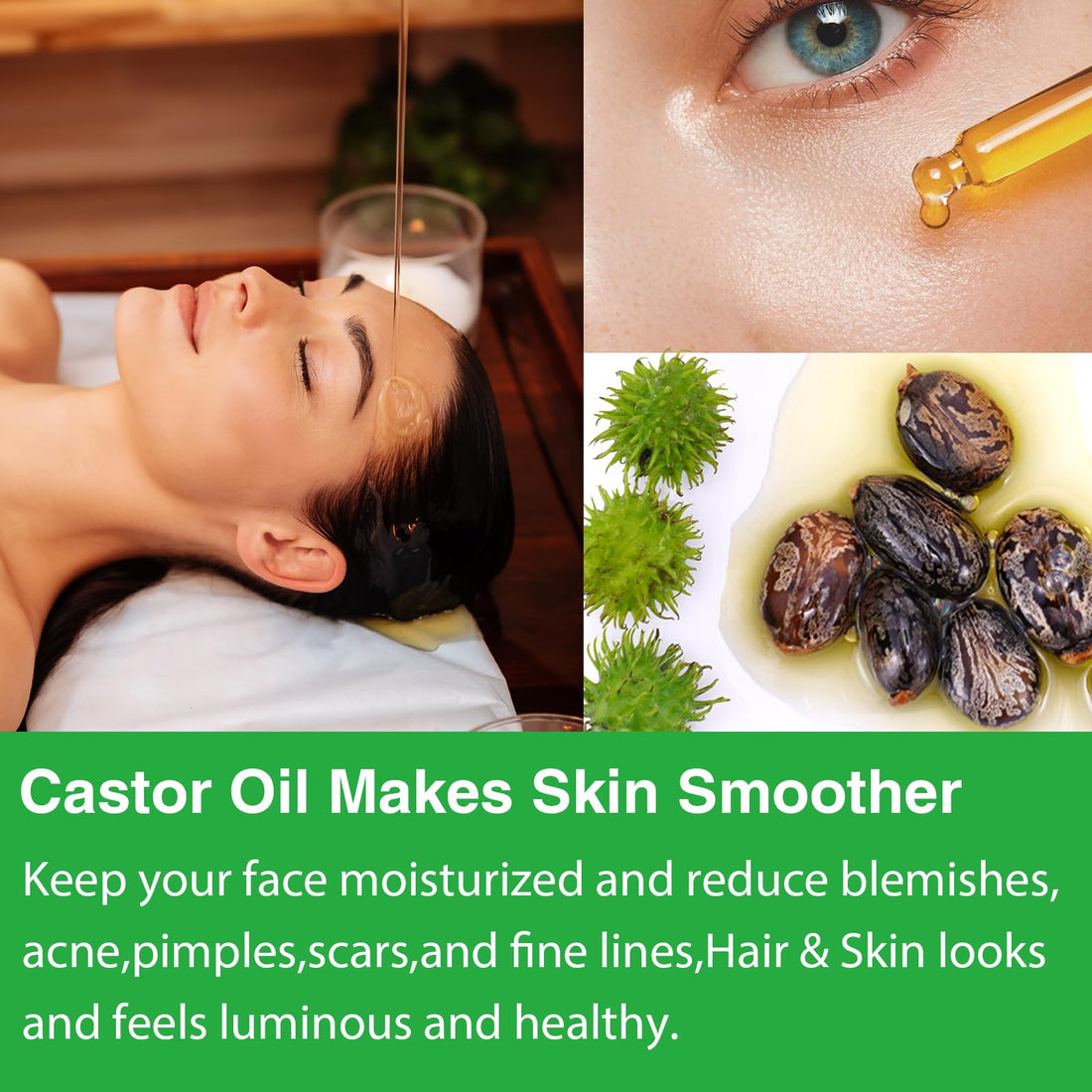 NIFEISHI Jamaican Black Castor Oil for Hair Growth, 100% Pure Natural Castor Oil Organic Cold Pressed Unrefined Body Oil, Skin & Scalp Moisturizing Massage Oil 60ml