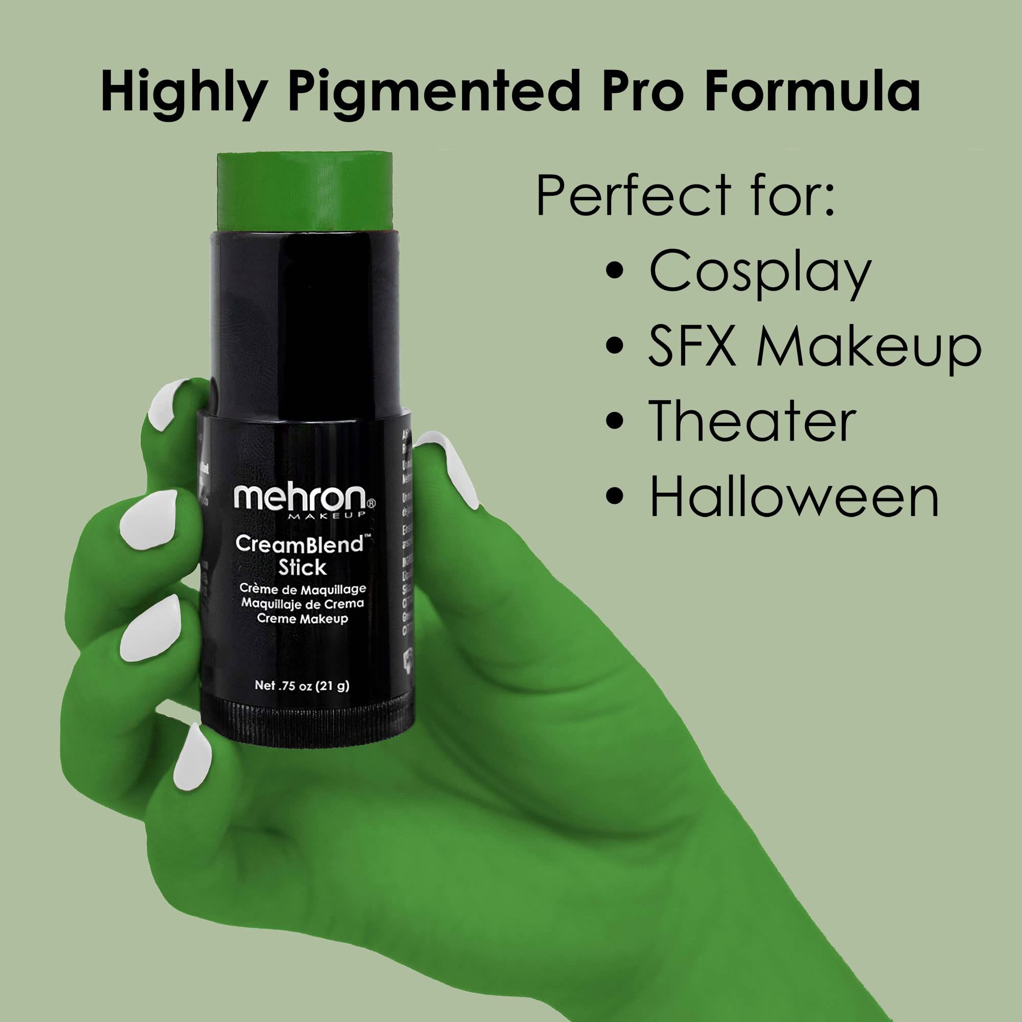 Mehron Makeup CreamBlend Stick, OGRE GREEN - .75oz