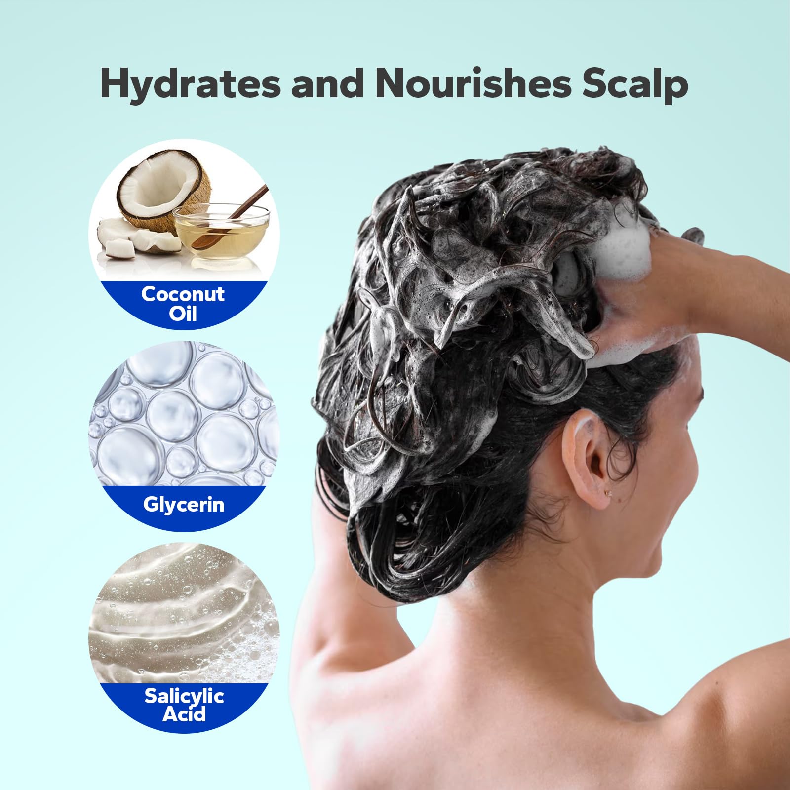 HyperHair Psoriasis Shampoo (8.45 Fl Oz), Medicated Shampoo with Salicylic Acid & Coconut Oil for Scalp Psoriasis, Seborrheic Dermatitis, Folliculitis & Dandruff, Anti-Itch, Flake-Free