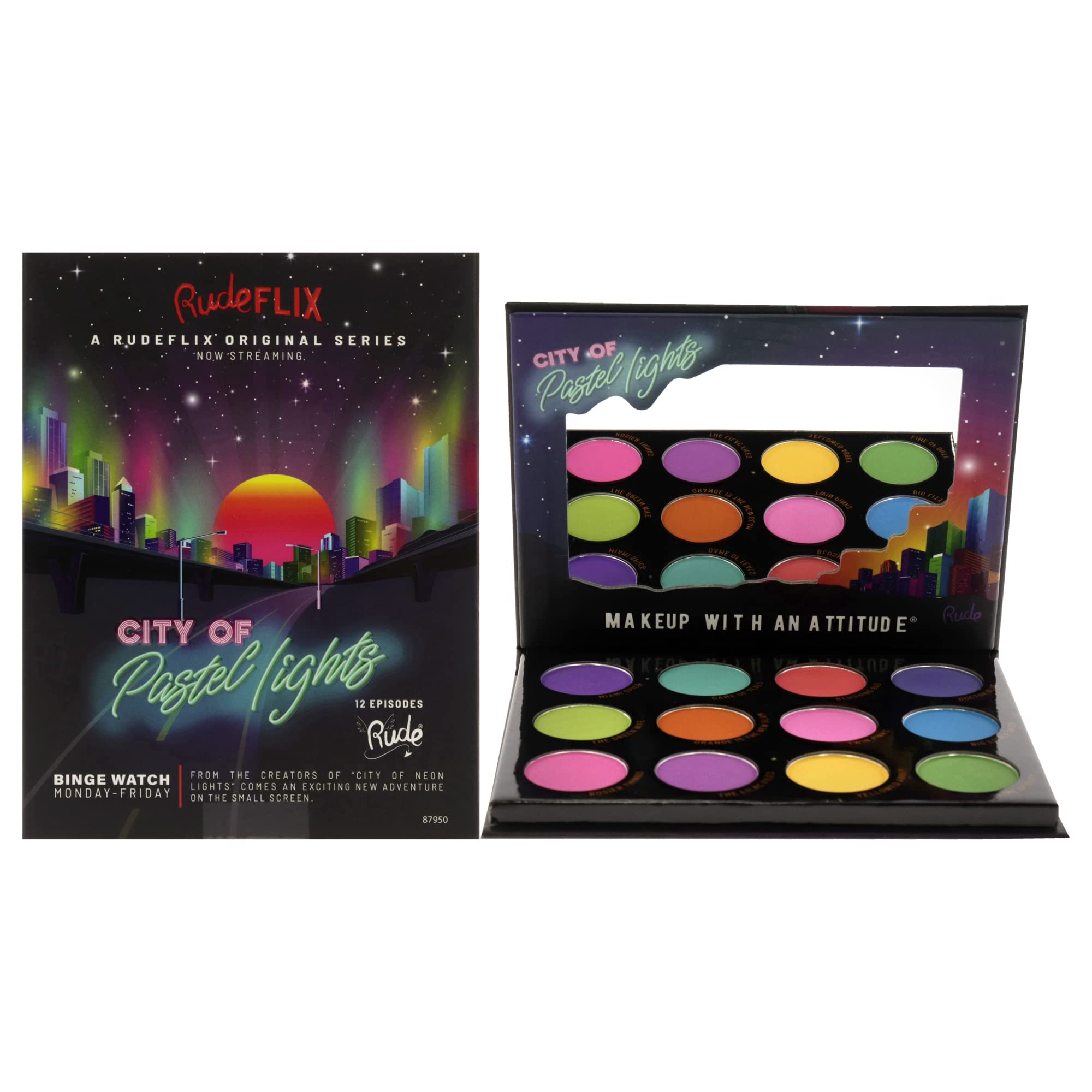 RUDE - City of Pastel Lights - 12 Pastel Pigment & Eyeshadow Palette