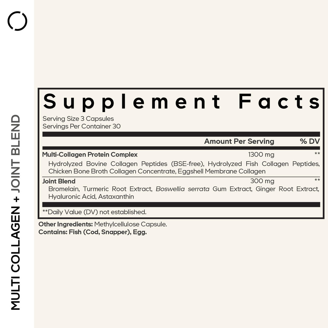 Codeage Multi Collagen Protein + Joint Blend Supplement, Hyaluronic Acid, Bromelain, Turmeric, Ginger, Boswellia, Astaxanthin - Hydrolyzed Bovine Collagen - 5 Collagen Types - Non-GMO - 90 Capsules