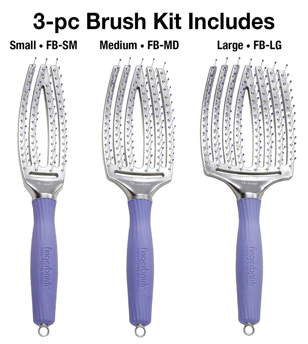 Olivia Garden Fingerbrush Paddle Hair Brush Kit