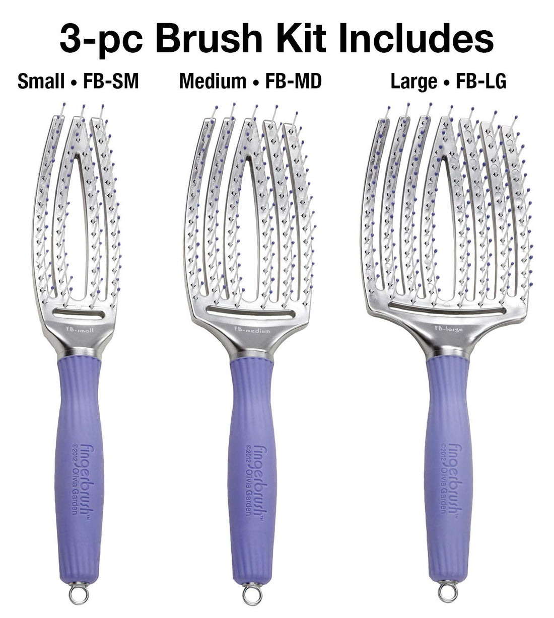 Olivia Garden Fingerbrush Paddle Hair Brush Kit