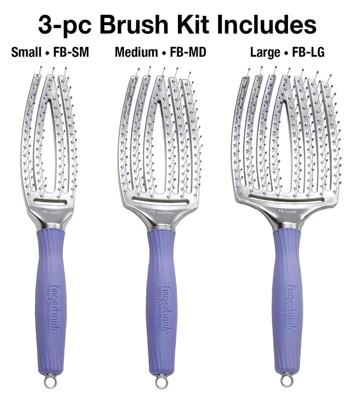 Olivia Garden Fingerbrush Paddle Hair Brush Kit