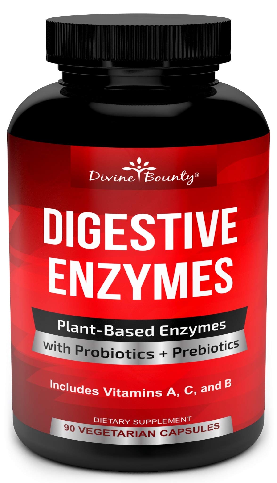 Digestive Enzymes with Probiotics & Prebiotics - Digestive Enzyme Supplements w Lipase, Amylase, Bromelain - Support a Healthy Digestive Tract for Men and Women – 90 Vegetarian Capsules