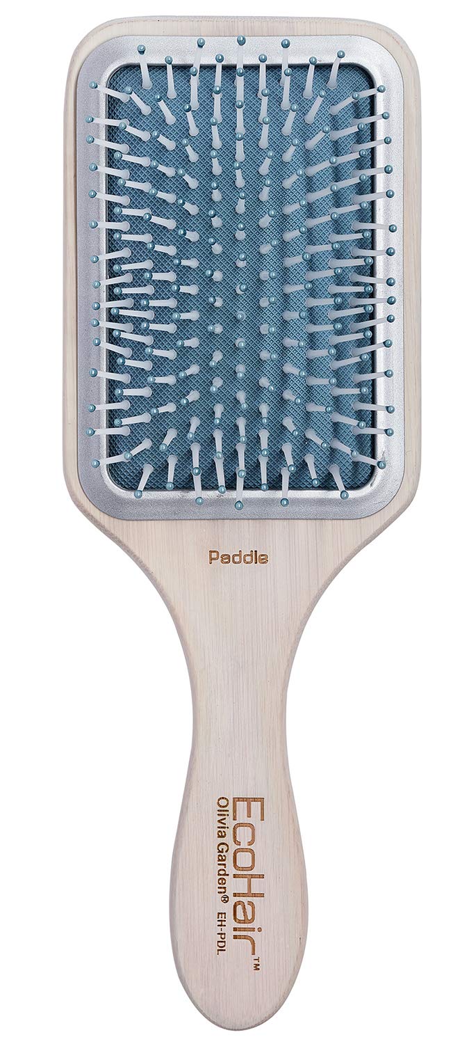 Olivia Garden EcoHair Paddle Bamboo Hair Brush, EH- PDL, Paddle