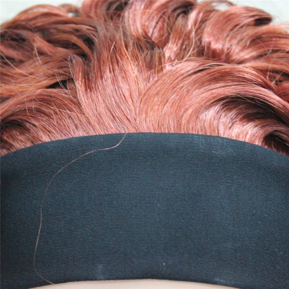 #130-Fox Red: Aimole Short Curly Wigs Women'S Wig 3/4 Half Head Wig With Black Headband(130-Fox Red)