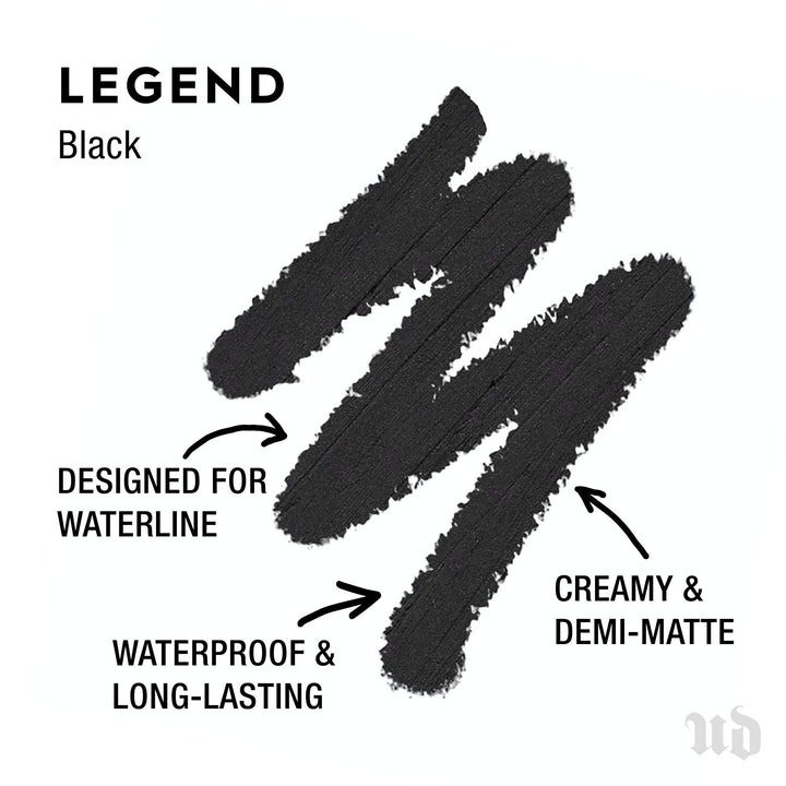 Urban Decay 24/7 Waterline Eye Pencil, Legend - Black, Demi-Matte Eyeliner - Long-Lasting, Waterproof Formula